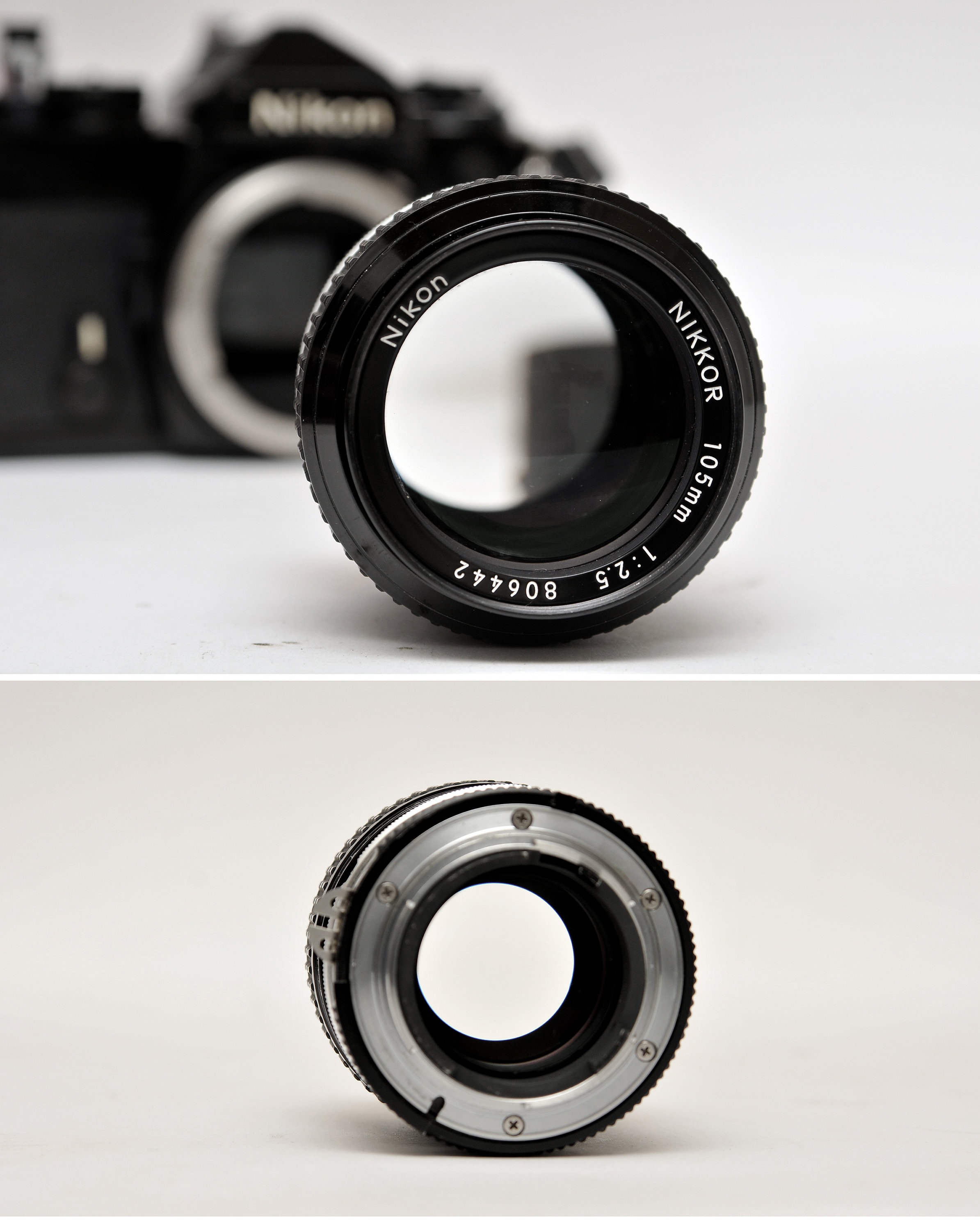 Nikon FE Nikkor With 105mm 1:2.5 Lens Vintage SLR Camera