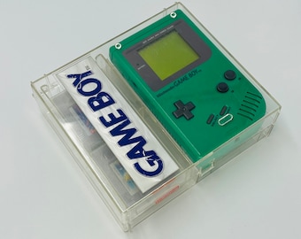 mint original rare Game Boy first generation DMG 01 green color with case games super mario tetris 80s video game play it loud