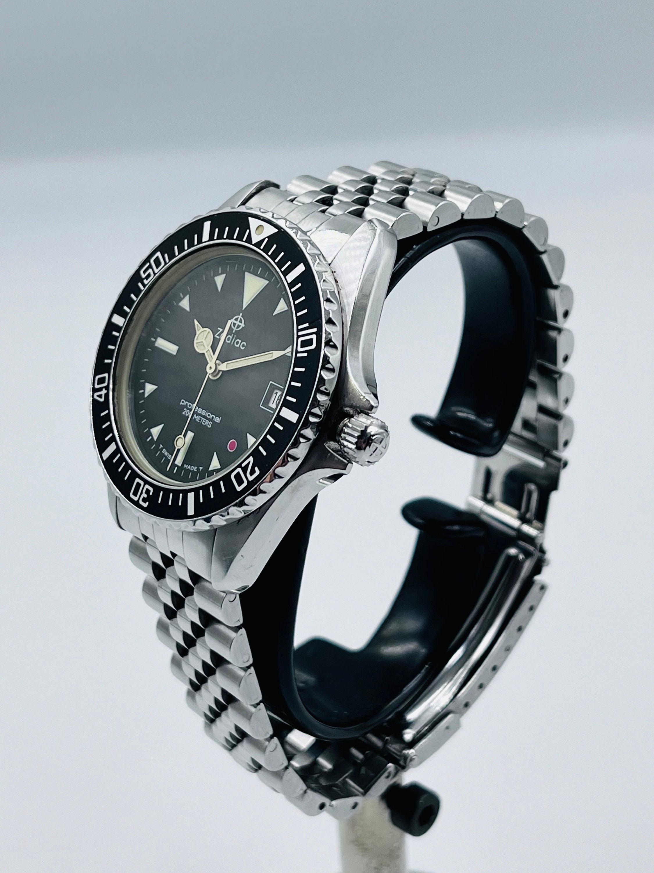 Vintage Zodiac Divers Watch Swiss Made Submariner Style, 1980s