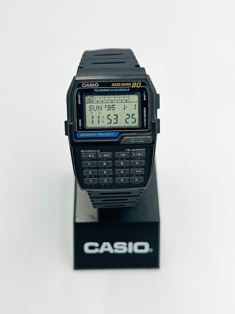 Nerdhorloge CASIO DBC 80 eind jaren 90 module 1486 casio databank telememo horloge afbeelding 2