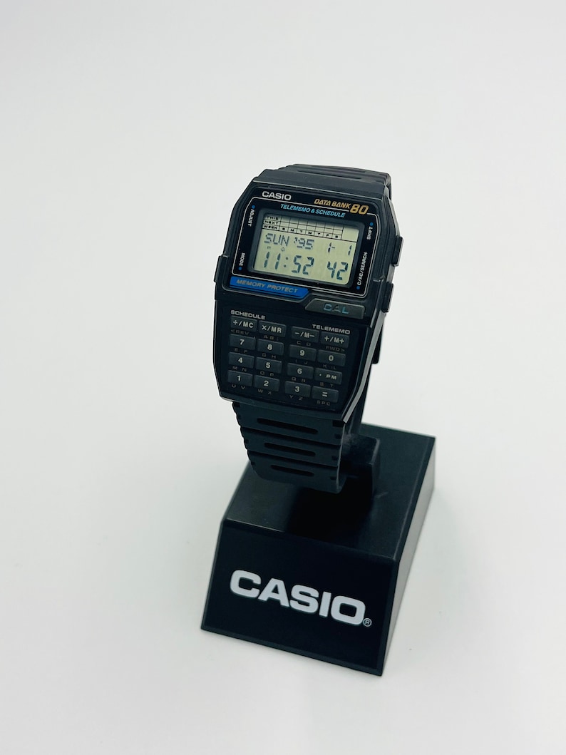 Nerdhorloge CASIO DBC 80 eind jaren 90 module 1486 casio databank telememo horloge afbeelding 1