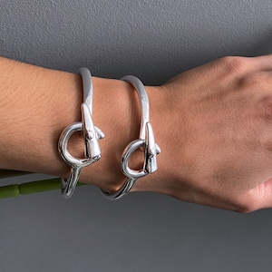 Womens Silver Pickaxe Cuff, Nail Bracelet, Silver Plated Womens Silver Pickaxe Cuff, Nail Bracelet, Silver Plated