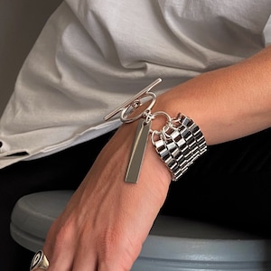 Antique Silver Chunky Chains Statement Bracelet• Oxidized Silver Multi Strands Bracelet• Punk - Rock Bracelet By AnAngelsHug