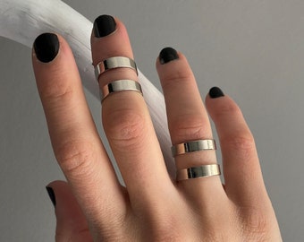 Double line minimal ring, silver finger cuff, midi pinky ring, knuckle ring, stackable ring, chevalier ring, geo lines ring mother's gift Double line minimal ring, silver finger cuff, midi pinky ring, knuckle ring, stackable ring, chevalier ring, geo lines ring mother's gift
