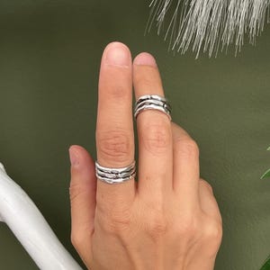 Punk Rock Adjustable Skeleton Ring• Antique Silver Engraved Bones Statement Ring• Minimal Bamboo Sticks Open Ring AnAngelsHug• Birthday Gift
