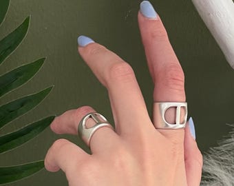 Bold Wide Open Band Ring• Antique Silver Chunky Cuff Ring• Perforated Geometrical Ring• Unisex Polished Ring by AnAngelsHug• Birthday Gift