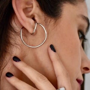 Silver Wireframe Contemporary Ear Cuff• Unique Perforated Wrap Cuff• Thin Shiny Cuff Earring• Geometric Cuff by AnAngelsHug• Christmas Gift