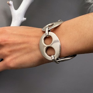 SALE! Contemporary Chunky Chain Links Bracelet• Individual Thick Silver Links Cuff• Avant Garde Style Bracelet by AnAngelsHug• Birthday Gift
