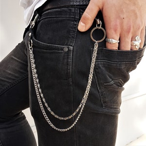 vimeka Wallet Chain Pocket Chain Belt Chains Jean Chains 22.5 Silver  Keychain with Both Ends Lobste…See more vimeka Wallet Chain Pocket Chain  Belt