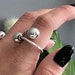 Twist Double Balls Open Ring• Chunky Spheres Wrap Around Ring ...