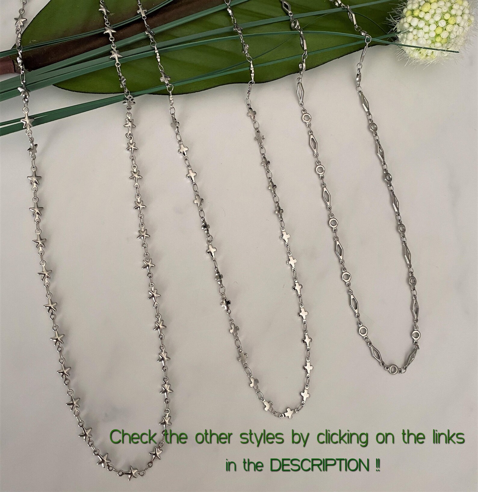 Fancy Star & Beaded Multi Layered Chain Necklace