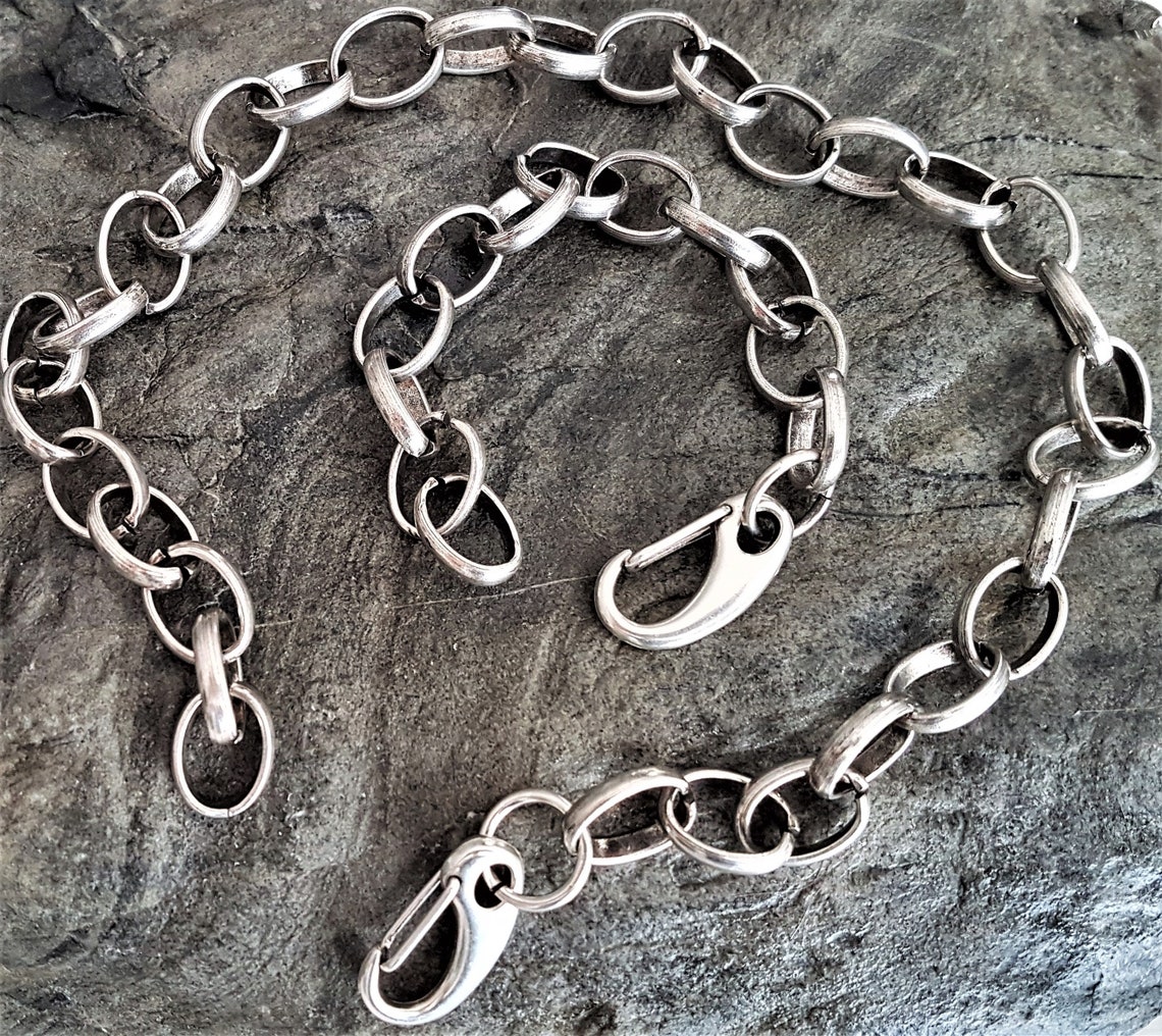 Oversized chain dog clip clasp necklace silver bulky chain Etsy