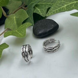 Punk Rock Adjustable Skeleton Ring• Antique Silver Engraved Bones Statement Ring• Minimal Bamboo Sticks Open Ring AnAngelsHug• Birthday Gift
