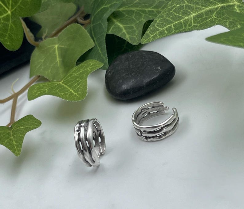Punk Rock Adjustable Skeleton Ring• Antique Silver Engraved Bones Statement Ring• Minimal Bamboo Sticks Open Ring AnAngelsHug• Birthday Gift