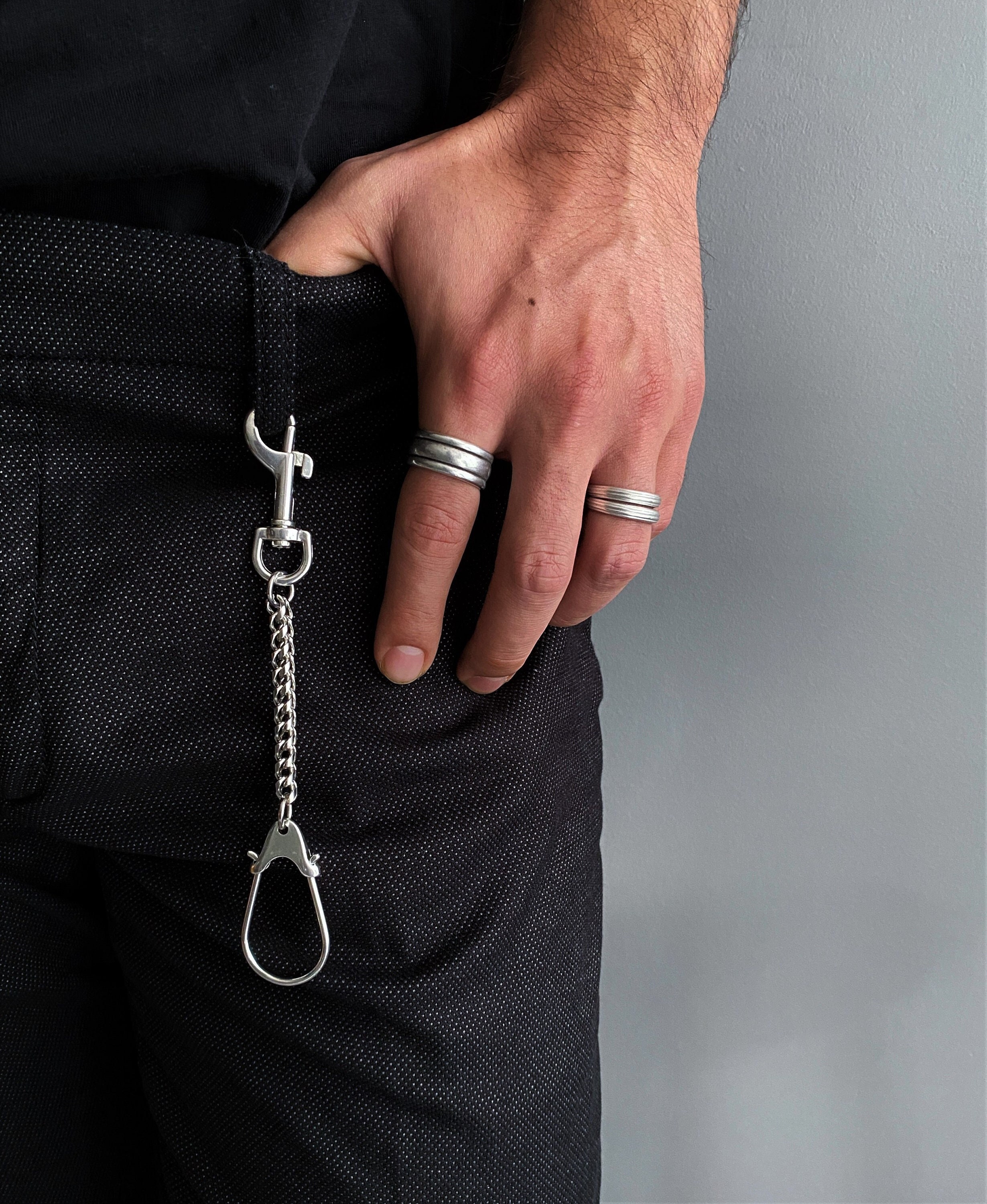 Long Steel Solid Pants Chain for Keys for Jeans and Trousers With Key