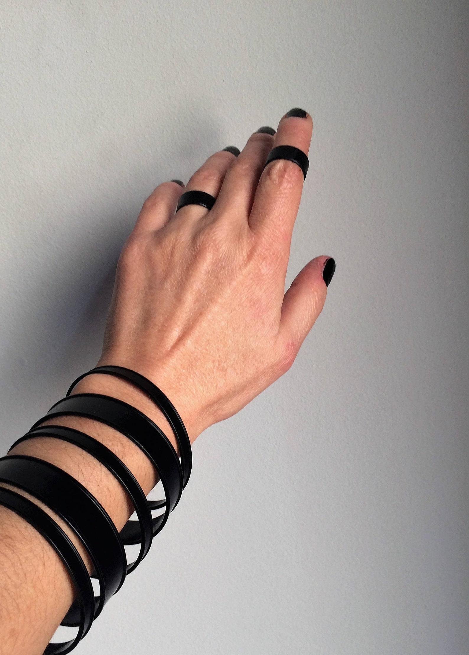 Black Band Ring Simple Wide Black Ring Womens Band Ring Etsy