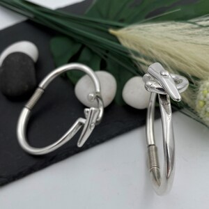 Womens Silver Pickaxe Cuff Bracelet: Unisex Urban Nail & Hammer Open Mattock Bangle Set of 2 with -5%