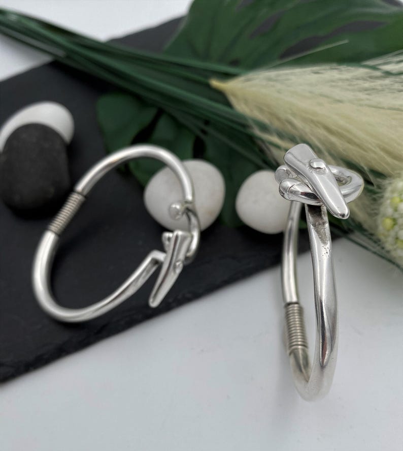 Womens Silver Pickaxe Cuff Bracelet: Unisex Urban Nail & Hammer Open Mattock Bangle Set of 2 with -5%