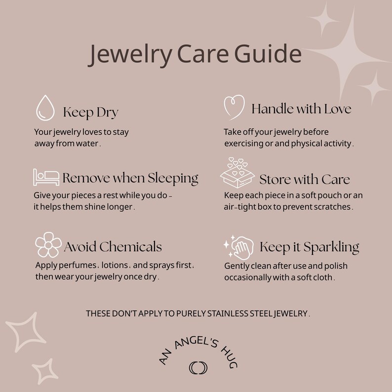 a guide on how to care for jewelry, providing instructions on how to properly care for different types of jewelry.
