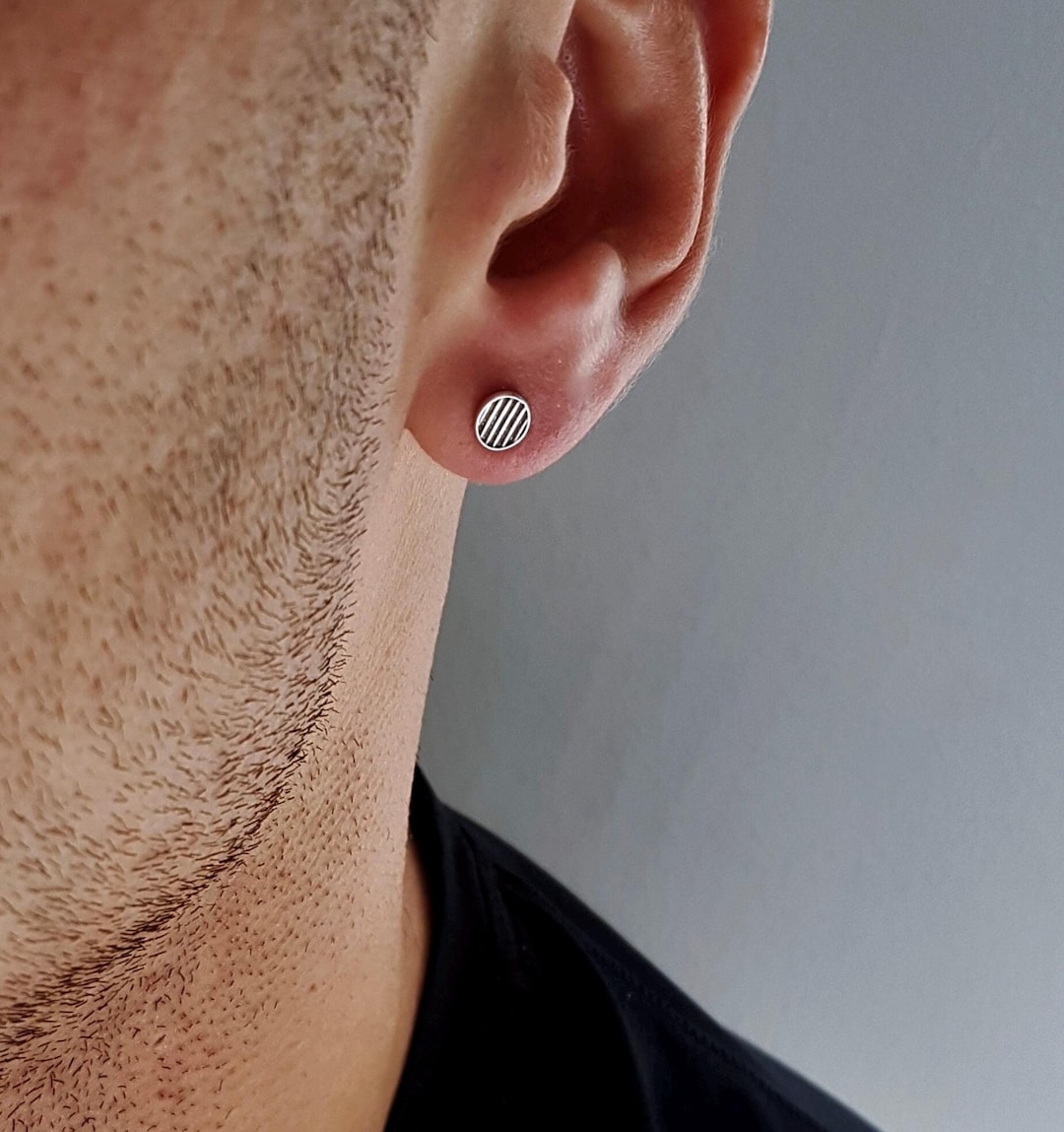 Earrings Anellino Orecchio Uomo Orecchini A Disco Rotondi Piccoli