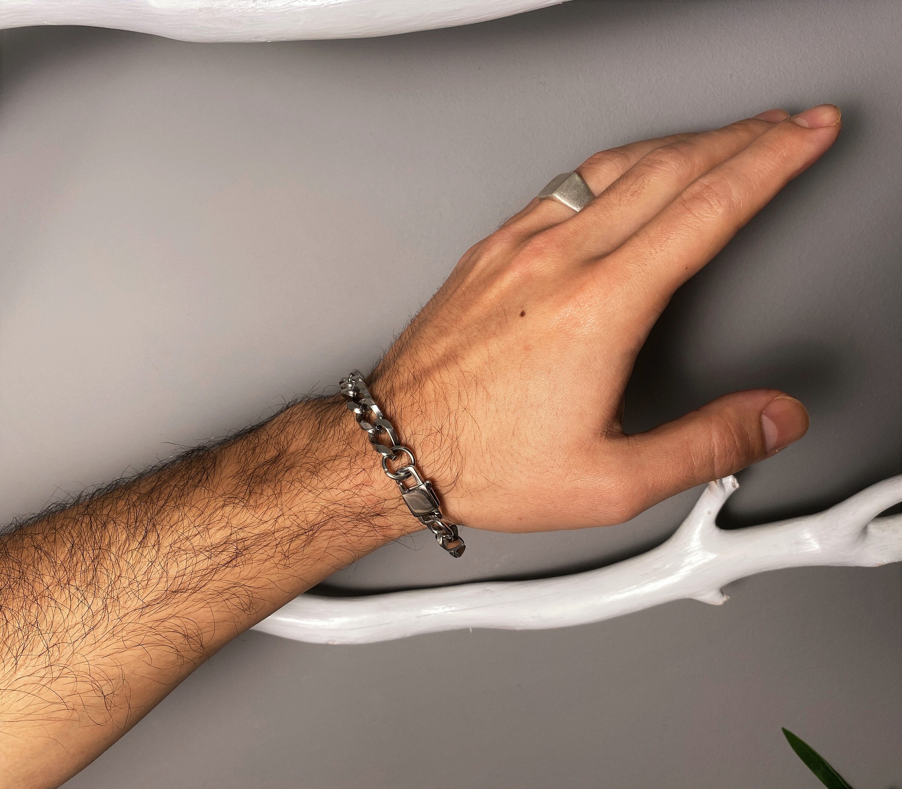 Stainless Steel Chunky Curb Chain Bracelet• Statement Heavy Stainless Steel Chunky Curb Chain Bracelet• Statement Heavy