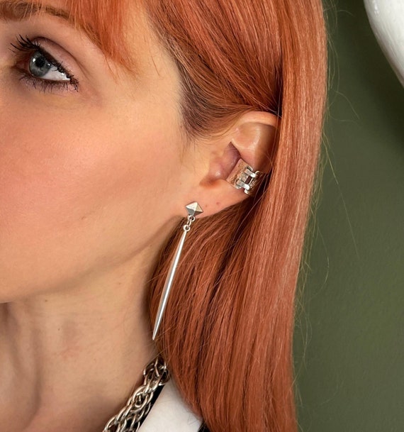 Drop Earrings Vertical Bar Earrings Silver Minimal Drop Earrings Uno De 50 Style Earrings Spike Stud Earrings Womens Dangle Earrings Etsy Canada