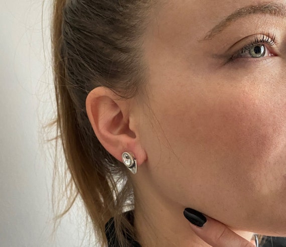 Pointy Swarovski Stud Earrings Edgy Style Small Crystal Earrings