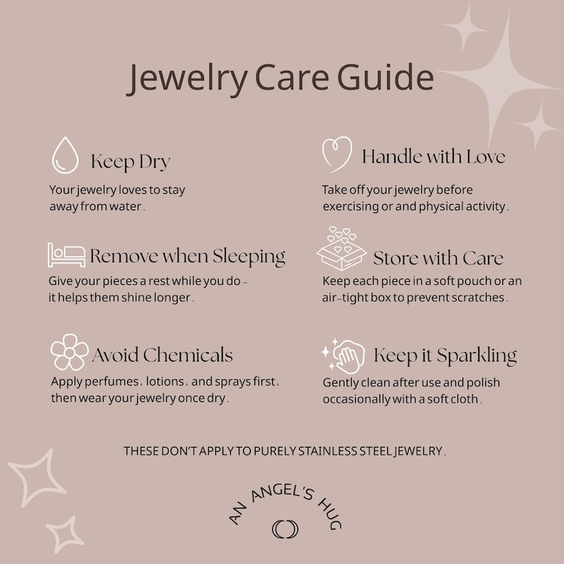 a guide on how to care for jewelry, providing instructions on how to properly care for different types of jewelry.