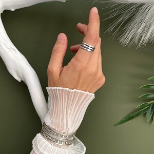 Punk Rock Adjustable Skeleton Ring• Antique Silver Engraved Bones Statement Ring• Minimal Bamboo Sticks Open Ring AnAngelsHug• Birthday Gift