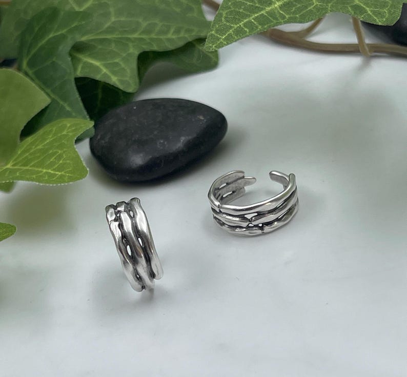 Punk Rock Adjustable Skeleton Ring• Antique Silver Engraved Bones Statement Ring• Minimal Bamboo Sticks Open Ring AnAngelsHug• Birthday Gift