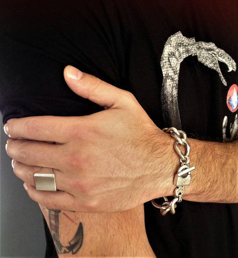 Mens Silver Smooth Ring Mens Statement Ring Unisex Silver Etsy