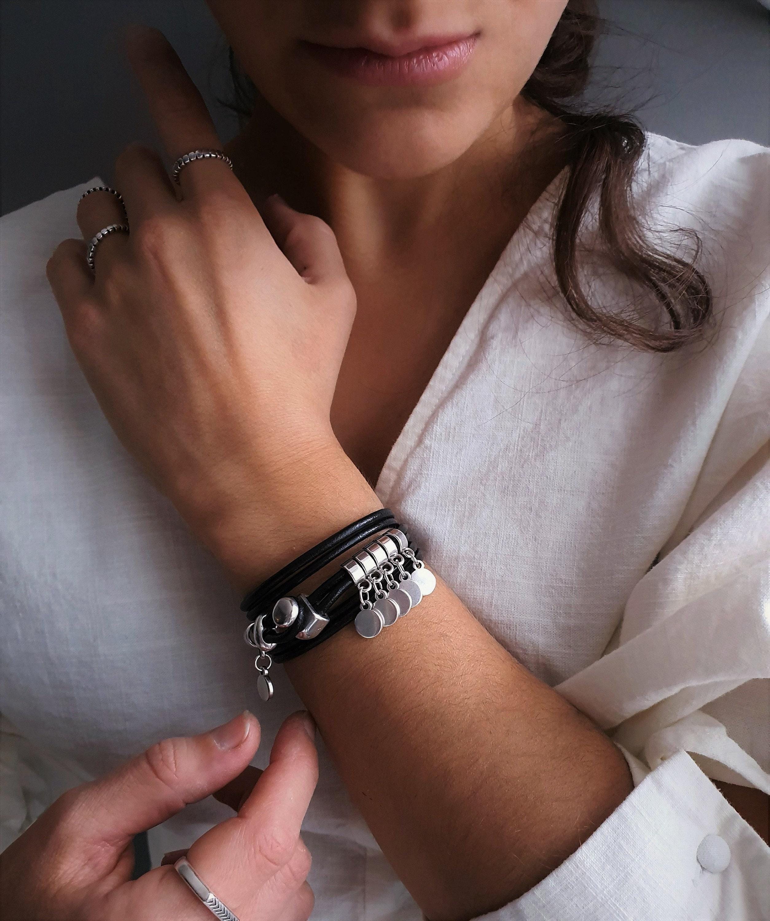 訳あり NOsWEA belt_bracelet Womens Wrap Leather Cuff• Leather Bracelet• Womens Wrap Leather