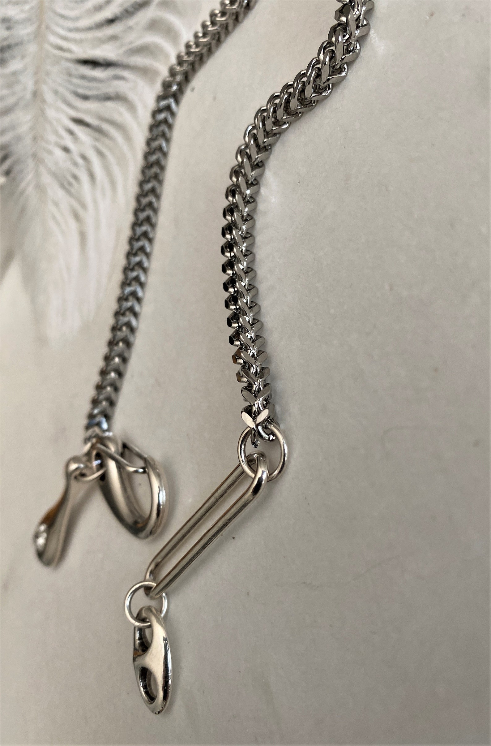 Luxury Drop Swarovski Foxtail Chain Pendant Silver Dog Clip - Etsy
