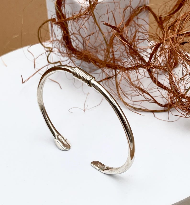 Antique Silver Spring Bracelet Cuff• Mens Adjustable Solid Everyday Cuff• Unisex Distressed Bracelet by AnAngelsHug• Gift for Him SHINY