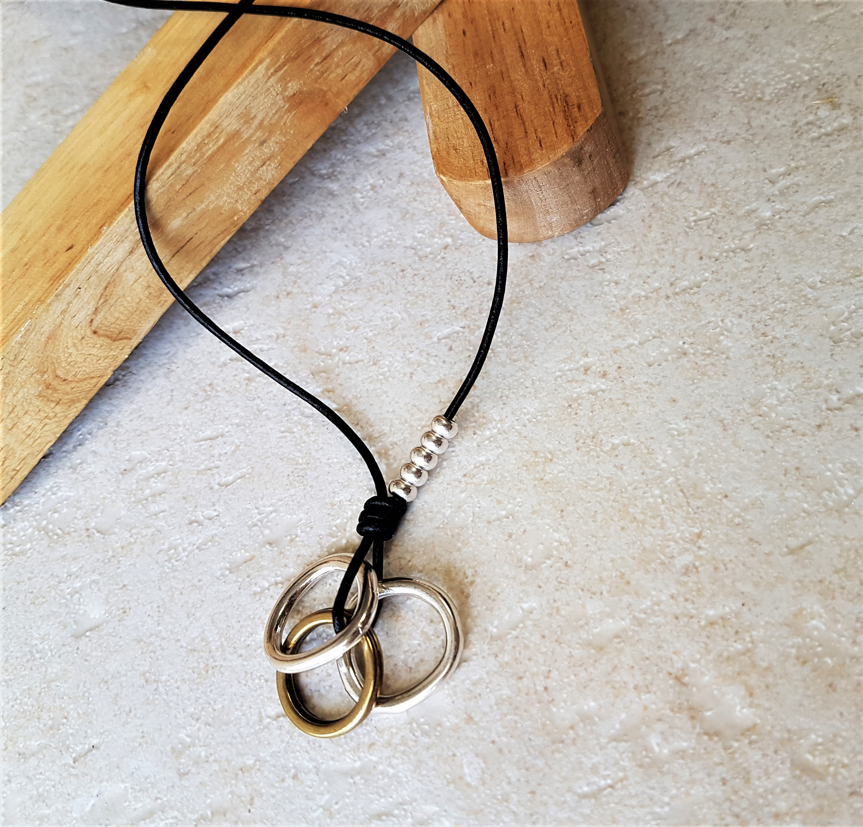 Mens Pewter Ring Leather Cord Necklace – Sol Creations