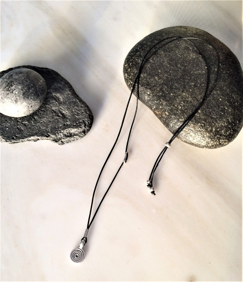 Minimalist Leather Pendant Greek Disk Necklace Teardrop | Etsy