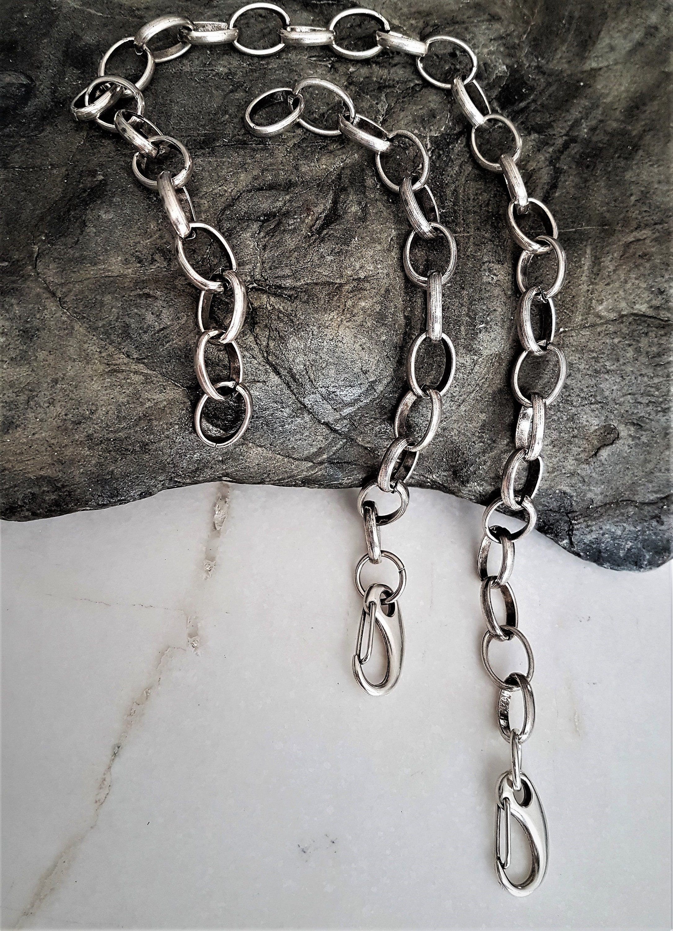 Oversized chain dog clip clasp necklace silver bulky chain Etsy