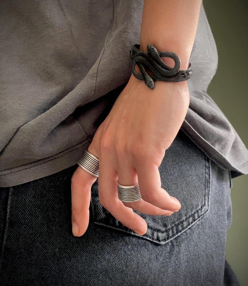 Bold Ethnic Style Silver Ring: Adjustable Twisted Rope Wide Band