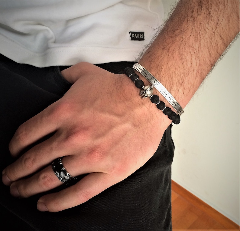 Mens Silver Minimal Bracelet Mens Open Metal Cuff Unisex Etsy