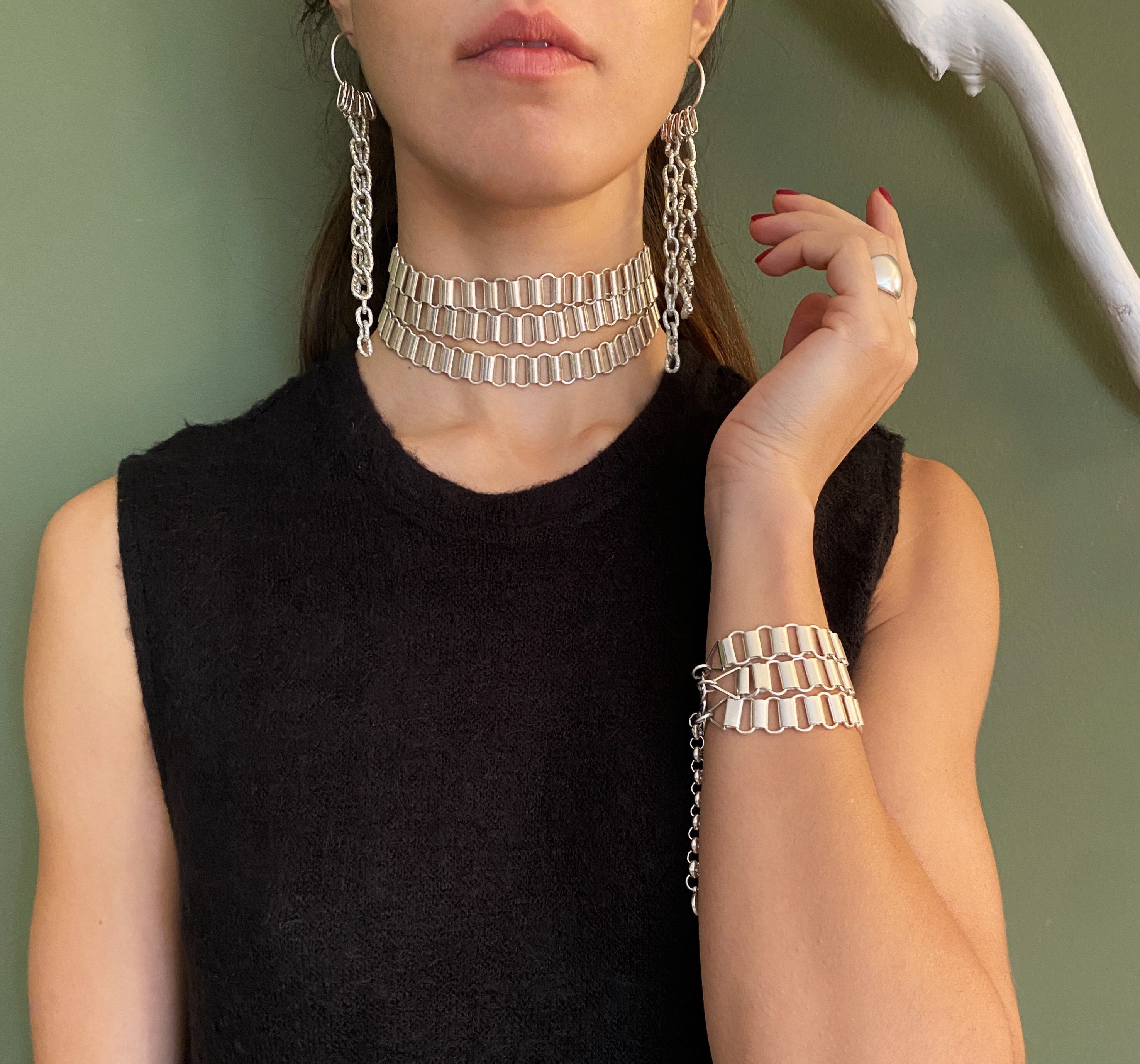 ★人気★【VINTAGE HOLLYWOOD】★Round Mix Chain Bracele.t★ Icon Bracelet, Sterling Silver, 7.5MM|BB90400C – John Hardy