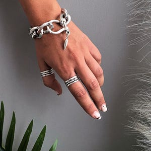 Punk Rock Adjustable Skeleton Ring• Antique Silver Engraved Bones Statement Ring• Minimal Bamboo Sticks Open Ring AnAngelsHug• Birthday Gift
