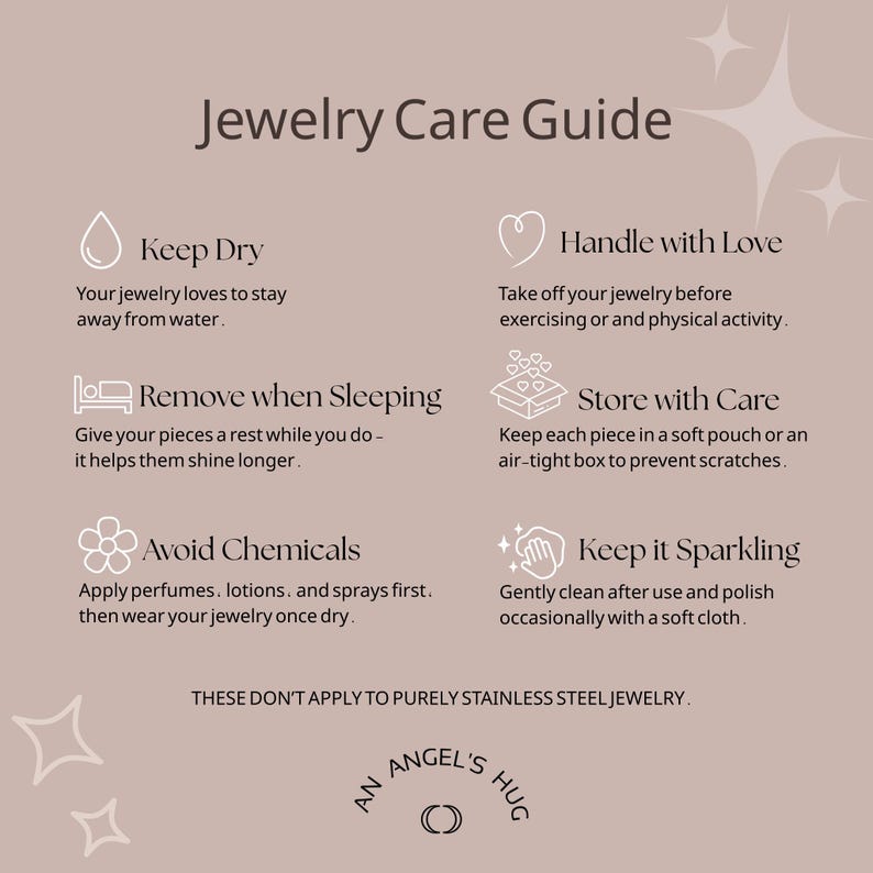 a guide on how to care for jewelry, providing instructions on how to properly care for different types of jewelry.