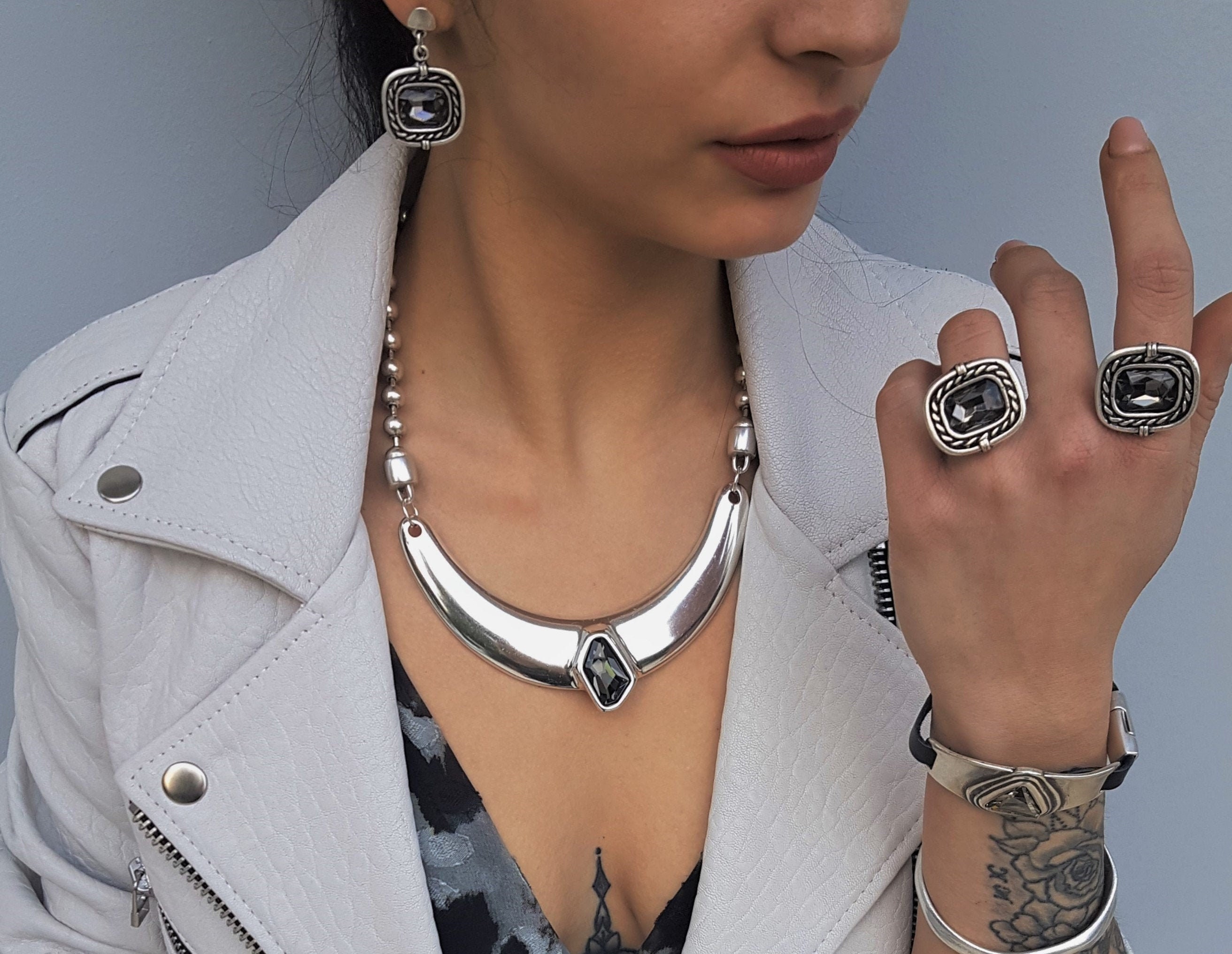 Swarovski Chunky Necklace 2024 www.alhudapk