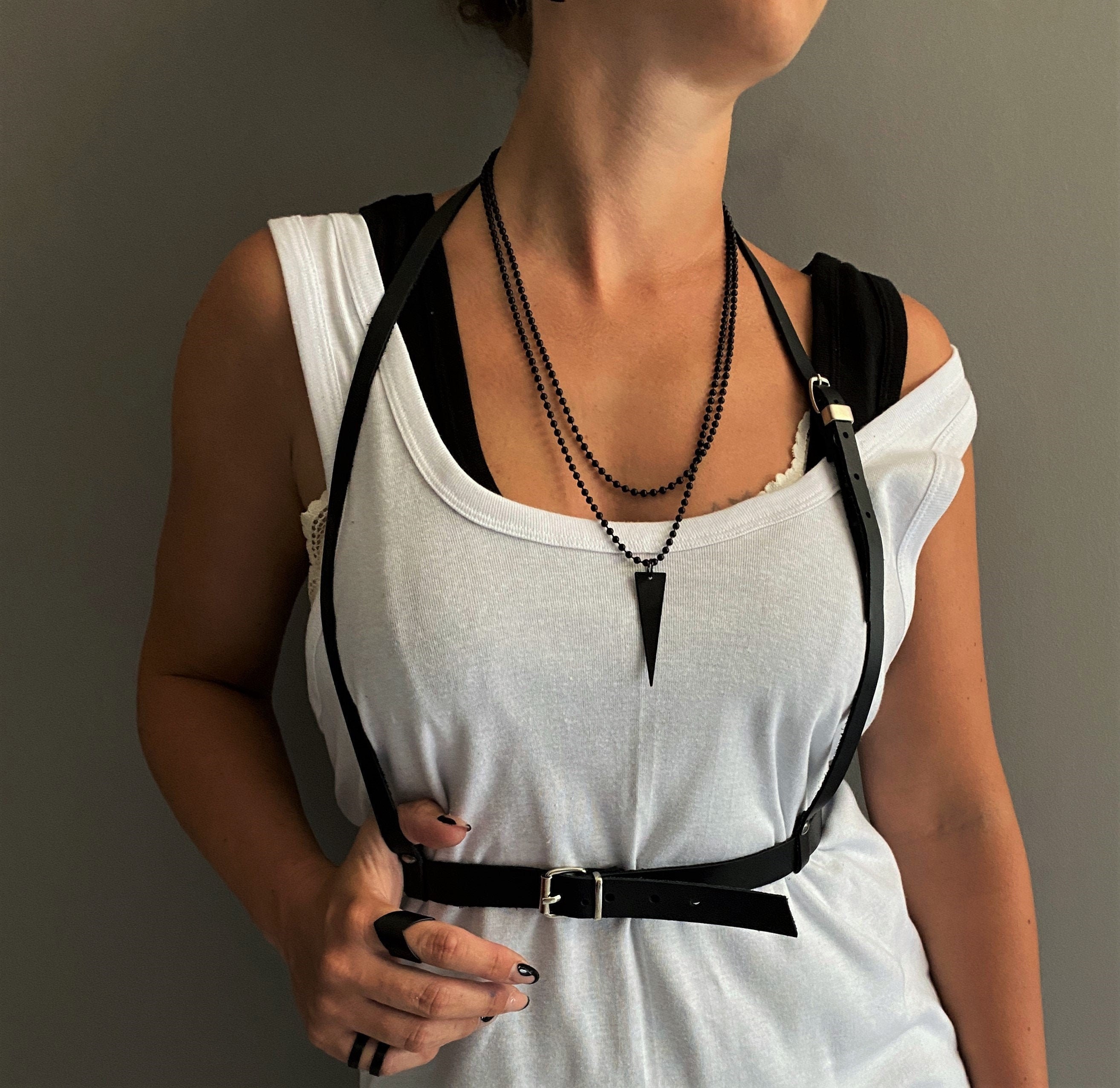 Two Ball Chain Triangle Pendant Womens 