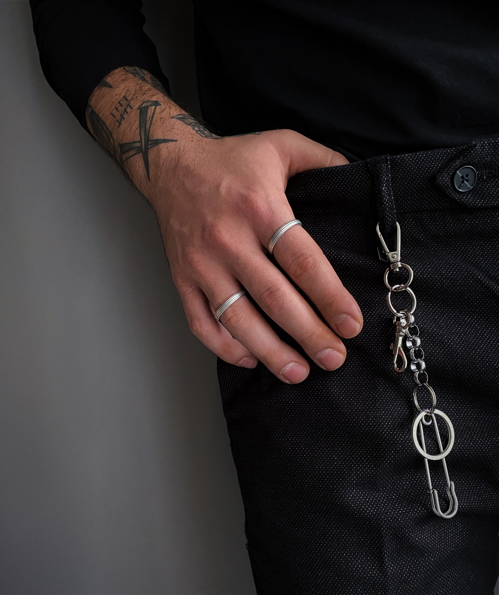 Mens Luxury Keychain Split Ring Snap Clasp Holder Rock Style - Etsy