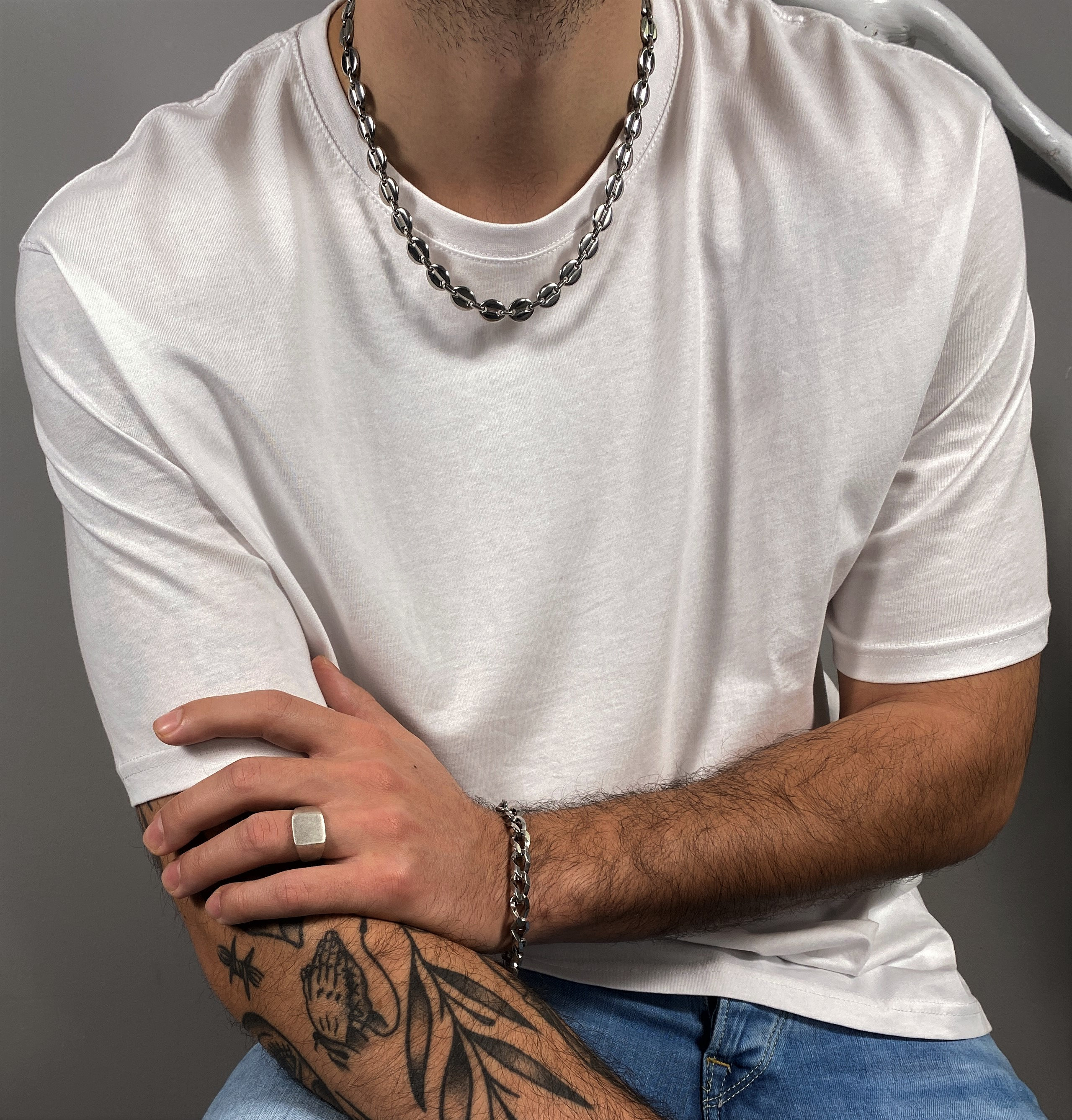 Stainless Steel Chunky Curb Chain Bracelet• Statement Heavy Stainless Steel Chunky Curb Chain Bracelet• Statement Heavy