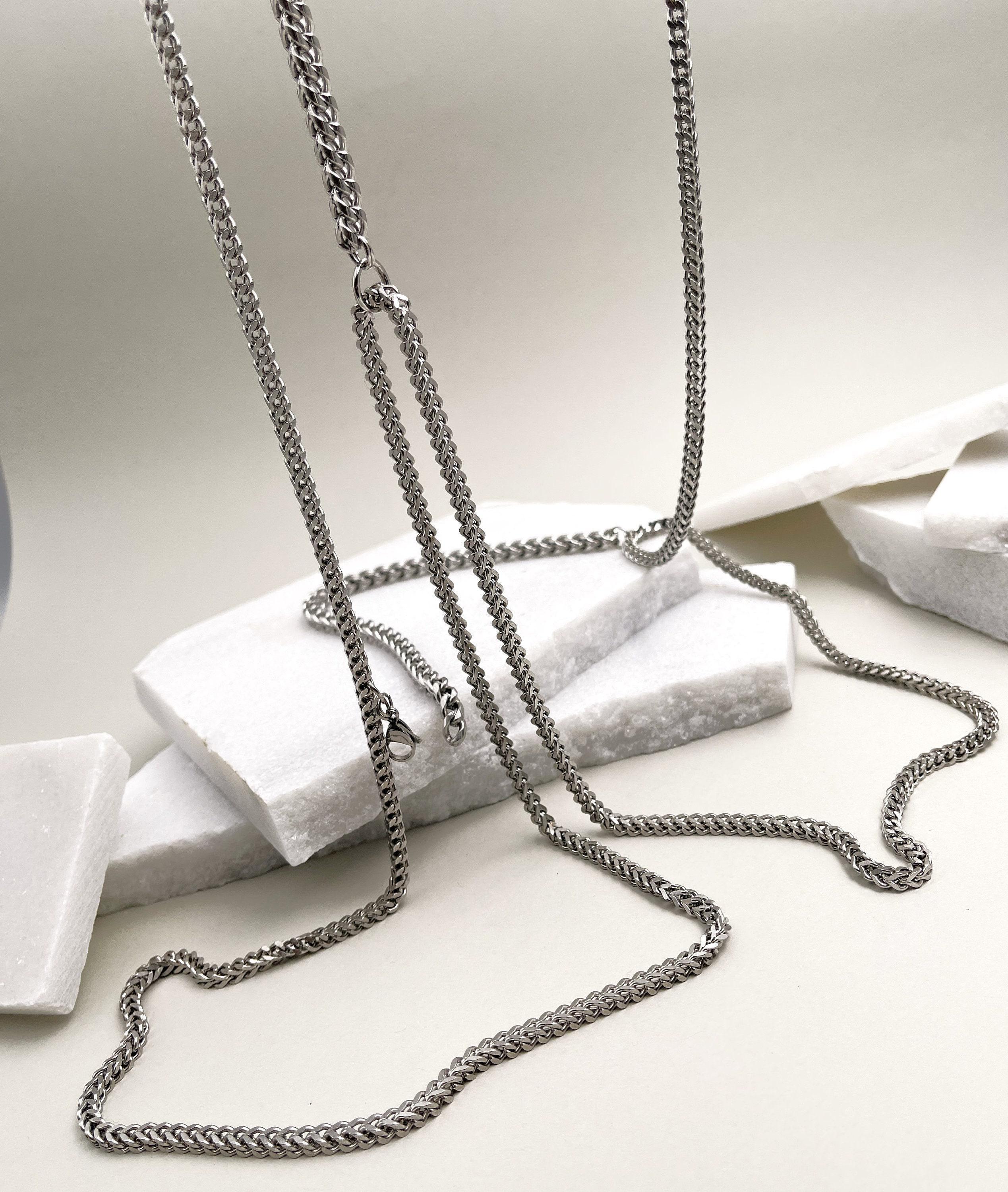 Jewelry - Collana con pendente da Biker, Cranio Teschio in Acciaio Cromato d'Argento la Testa di Morto - 19,90