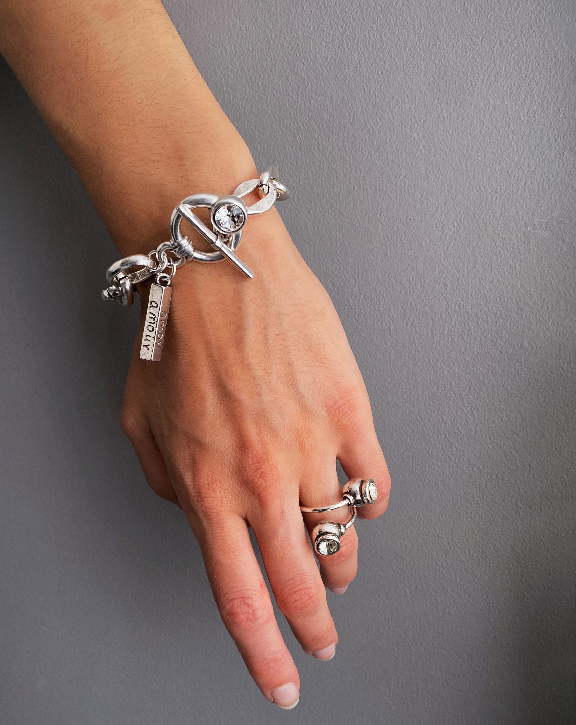 Swarovski Uno De 50 Style Thick Chain Bracelet Extravagant - Etsy