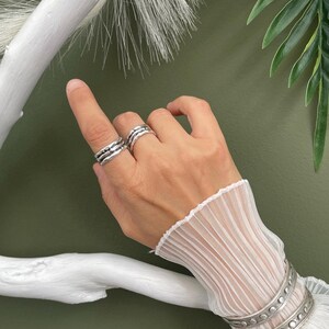 Punk Rock Adjustable Skeleton Ring• Antique Silver Engraved Bones Statement Ring• Minimal Bamboo Sticks Open Ring AnAngelsHug• Birthday Gift