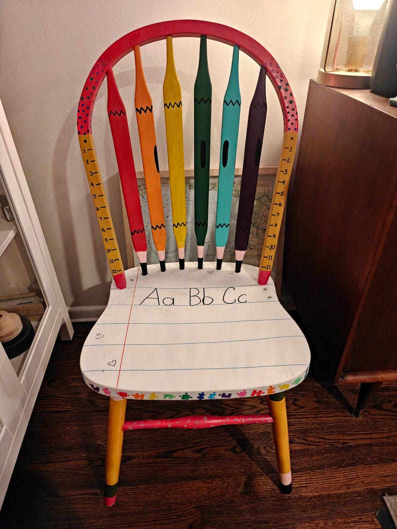 Chairs With Lettering Custom Teacher Chair - Etsy